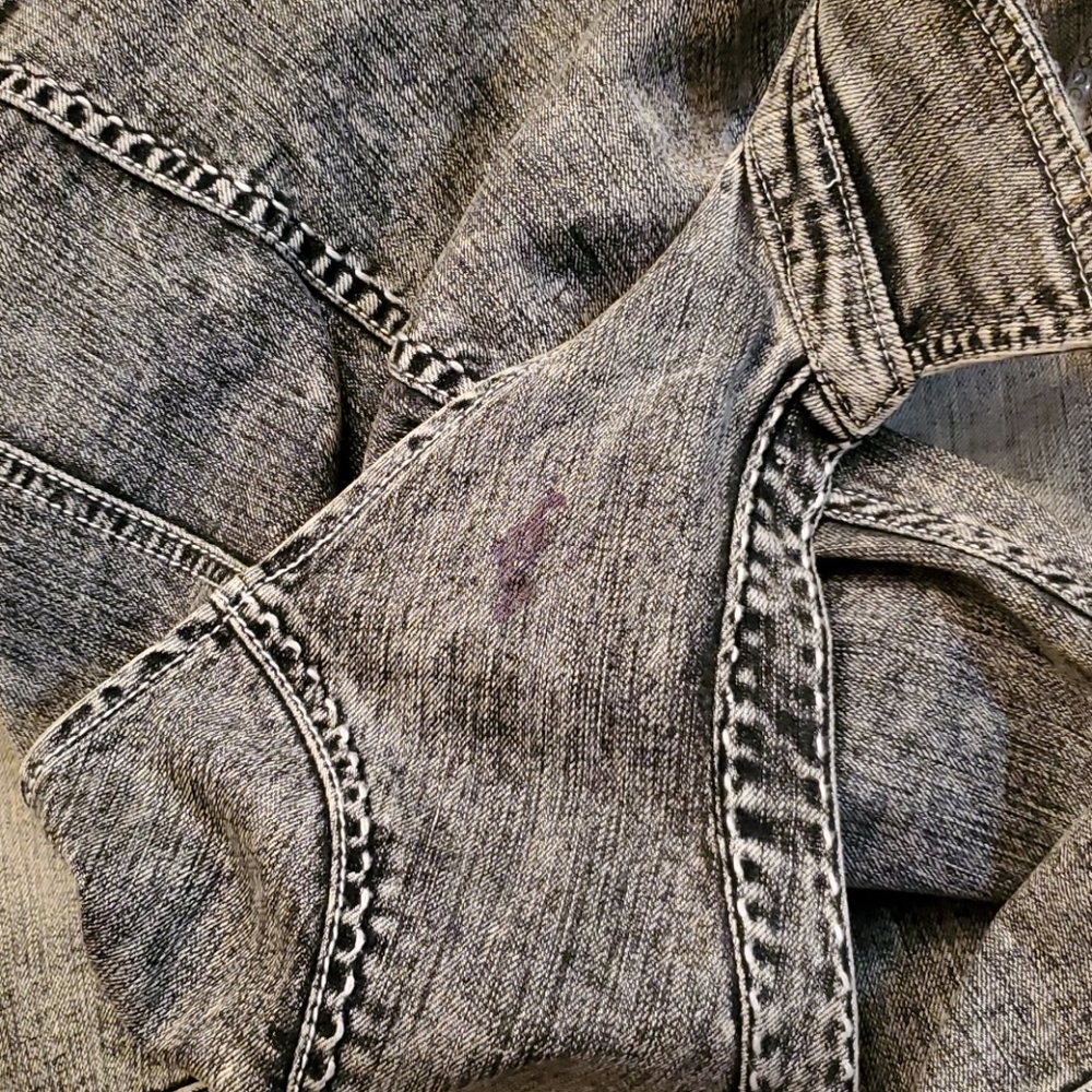 COOGI Washed Denim Halter Jumpsuit Romper in Faded Black/Grey - Picture 10 of 12